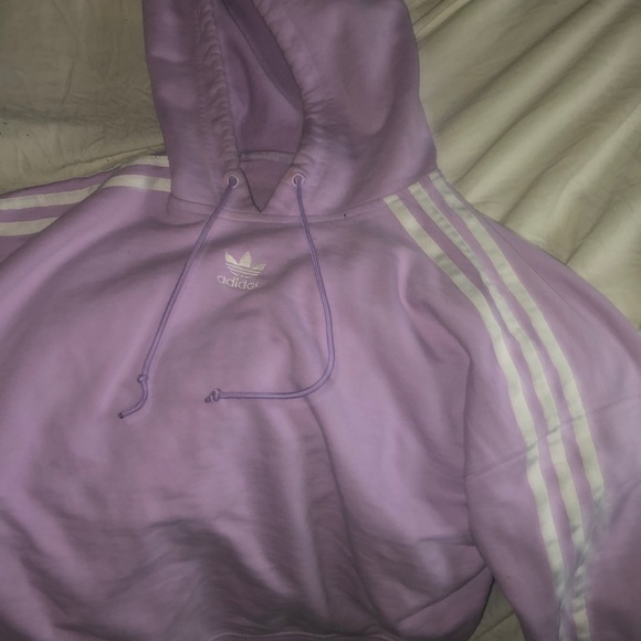 Light purple cropped adidas hoodie. Size US medium. - Picture 1 of 4